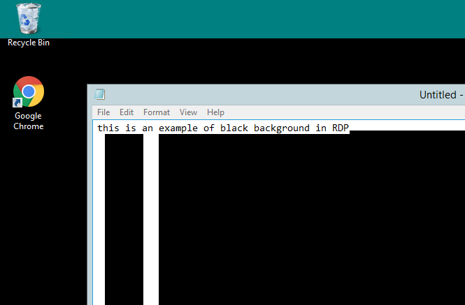 Black Areas In Remote Desktop Picture